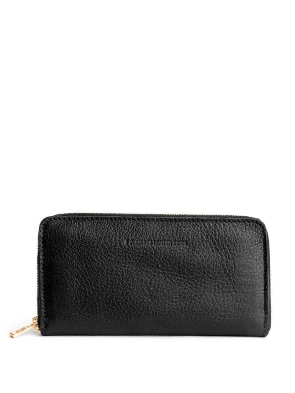 Portland Leather Goods large Accordian wallet in PEBBLED BLACK